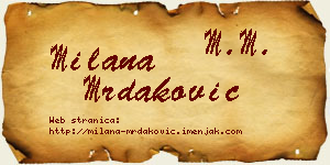 Milana Mrdaković vizit kartica
